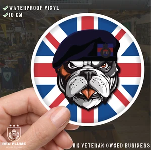 Blues and Royals British Veteran Bulldog Decal - 10cm Vinyl Sticker - Picture 1 of 4