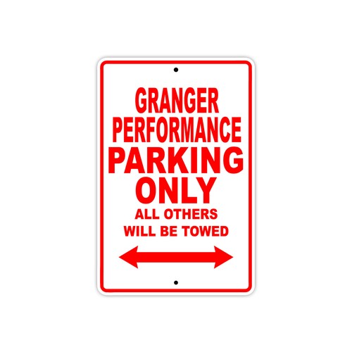 Granger Performance Parking Only Decor Novelty Notice Aluminum Metal ...