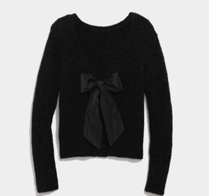 Vineyard Vines Glanz Boucle Schleife Rücken Pullover Neu Damen Gr. XL Schwarz Elegant Top - Bild 1 von 7