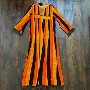 Vintage 60er Rockabilly Damen Kleid Sommer Rock 60s 70s Top Orange Mexico Streifen - Bild 1 von 19