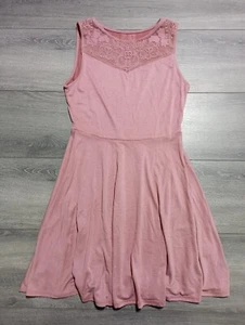 Alya Dress Adult Small Mauve Pink Crochet Lace Accent Sleeveless Womens - Picture 1 of 7