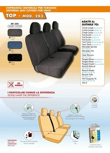 FORD TRANSIT (1994->2000) CUSTOM BLACK COTTON COMPLETE SEAT COVERS 203 - Picture 1 of 1