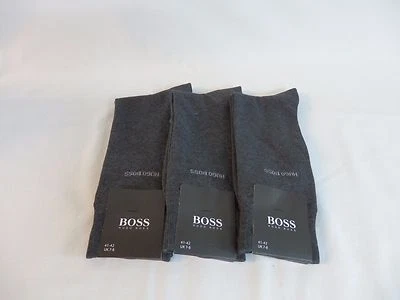 New 3 Pairs HUGO BOSS Grey Color Dress.classic Socks US Size 7-9 - Image 1 of 2