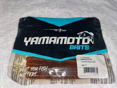 Gary Yamamoto 9-10-196 Senko, 5-Inch, 10-PackPum-Packin, Org/Black Green - Image 1 of 3