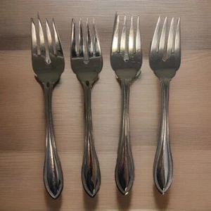 Oneida AMERICAN HARMONY /ARBOR Set of 4 Salad Forks Stainless (6 7/8") - Picture 1 of 6