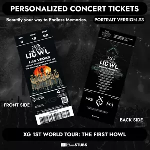 XG 1st World Tour: The 1st Howl Stub Personalized Concert Ticket (DARK Version) - Picture 1 of 6