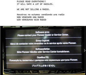 PIONEER AVH-4000NEX SOFTWARE ERROR SCREEN FIX SD CARD WITH OPERATING SOFTWARE - Picture 1 of 2
