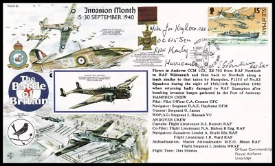 Battle of Britain Pilots JOSEPH KAYLL DSO OBE DFC & ERIC PARKIN Signed RAF Cover - Image 1 of 4