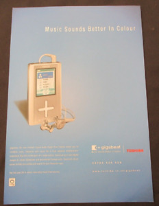 Toshiba gigabeat   music magazine advert a4 size 2005