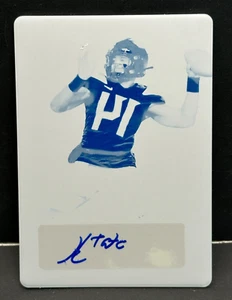 Khalil Tate 2020 Leaf Metal Draft Cyan Print Plate Rookie Auto RC  1/1 Wildcats - Picture 1 of 2