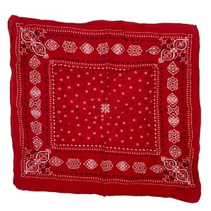 Vintage 16429 Western Rodeo Fast Color Red Scarf Bandana 18" x 20" Made in USA - Picture 1 of 6
