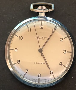 Vintage Kienzle Taschenuhr läuft tickt stoßfest silber Gehäuse 17j Germany - Bild 1 von 5