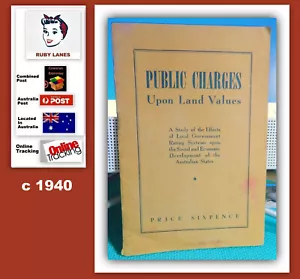 PUBLIC CHARGES UPON LAND VALUES - AUSTRALIA - ANTIQUE BOOKLET c1940 - VERY RARE - Picture 1 of 12