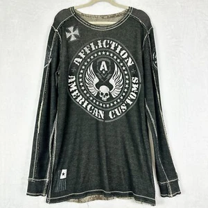 Affliction Wicked Reversible Thermo Shirt Size XXL Jesse Pinkman Skull Y2k AOP - Bild 1 von 10