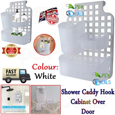 BLUE CANYON Cabinet Over Door Hanging Shower Organiser Caddy With Hook Bathroom Storage Tidy