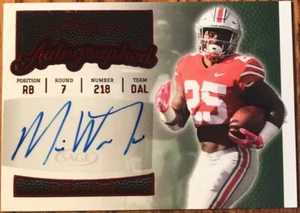2019 SAGE Red Rookie Autograph Mike Weber #SA40 Ohio State Buckeyes - Picture 1 of 2
