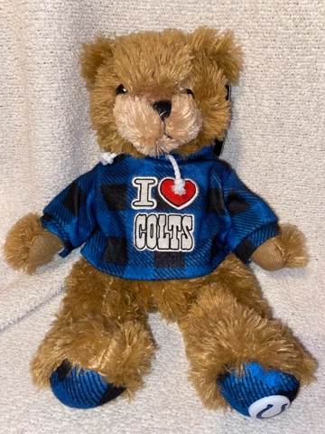 Good Stuff NFL Football Indianapolis I Love Colts Teddy Bear plush hoodie NWT Cover
