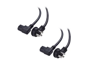 Cable Matters 2 x Low-Profile 16 AWG to Angled AC Power Cords - Picture 1 of 8
