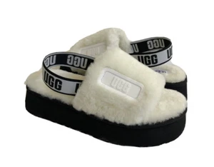 UGG FLUFF YEAH DISCO SLIDE WHITE SHEARLING SANDAL US 10 / EU 41 / UK 8 - Picture 1 of 6