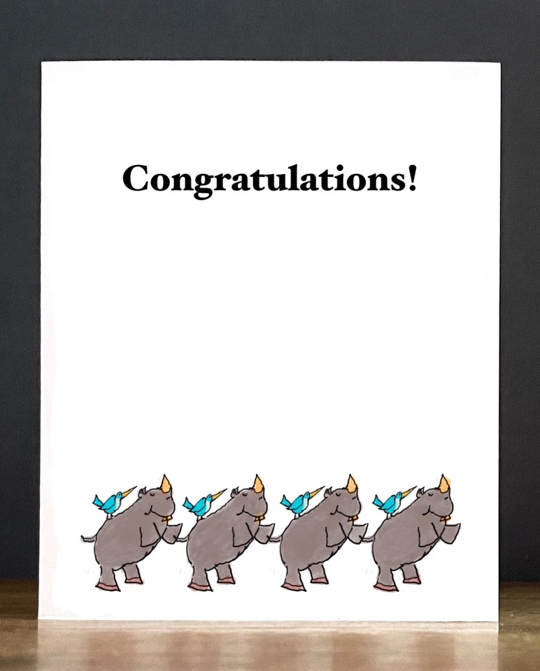 Congratulations Card: Rhino Conga Line Foto 1 de 1