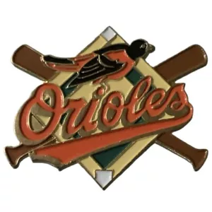 Vintage 1996 MLB Baltimore Orioles Logo Crossed Bats Souvenir Pin - Picture 1 of 2