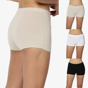 TheMogan Junior's Basic Cotton Span Boy Shorts Under Layer Mini Short Leggings - Picture 1 of 27