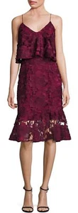 SALE NEU MIT ETIKETT $ 598 PROSA & POETRY Alyssa Rüschen Midi Blumen Kleid Gr. 2 - Bild 1 von 11