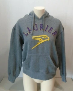 Wilfrid Laurier University Golden Hawks Gray Sweatshirt Hoodie Sz S - Picture 1 of 6