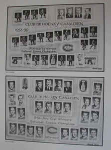 IMPRESIÓN FOTOGRÁFICA DE HOCKEY DE LA NHL MONTREAL CANADIENSES EQUIPO EDICIÓN FOTO VERDE AZULADO 1957-58 - Imagen 1 de 1