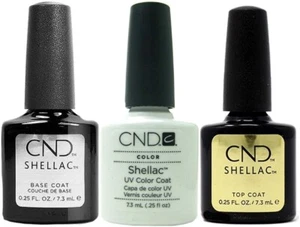 CND Shellac LED/UV Base Coat + Top Coat + Studio White 0.25 oz Combo 3pcs - Picture 1 of 1