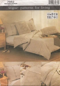 Vogue Sewing Pattern 7562 Bedroom Duvet Cover & Pillow Case by Marcy Tilton NEW - Picture 1 of 13