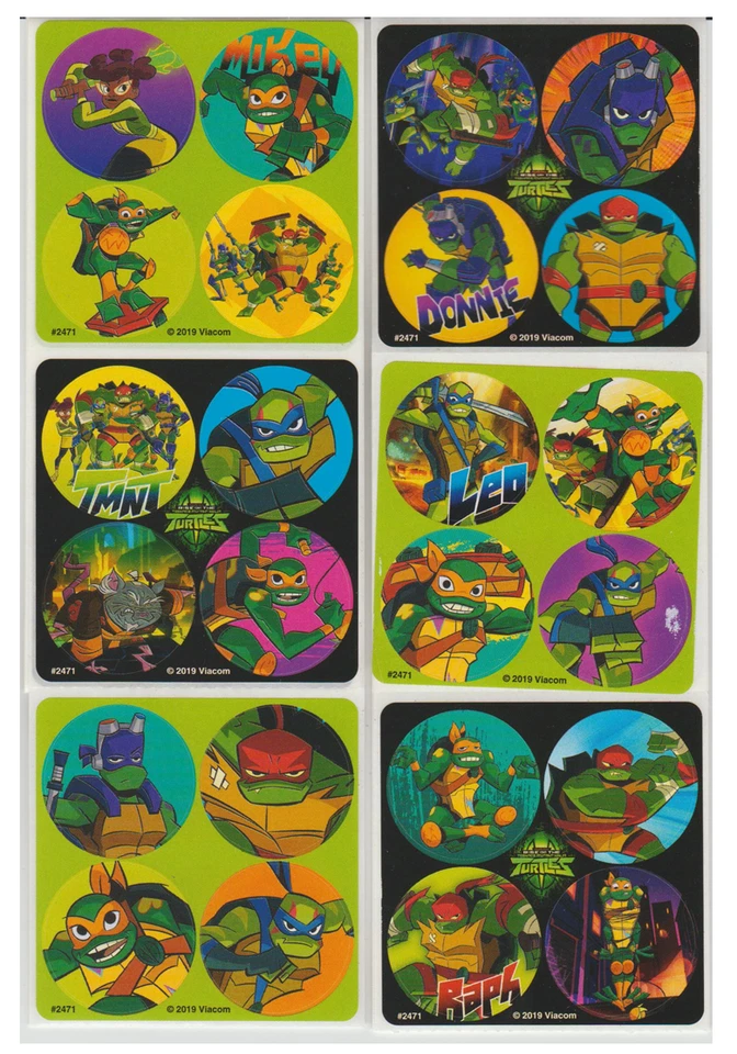80 Teenage Mutant Ninja Turtles Mini Stickers, 1.2" Round Each, Party Favors - Image 1 of 1