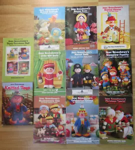 10 X JEAN GREENHOWE DOLLS SOFT KNITTING PATTERNS & KNITTED TOYS BOOK BUNDLE - Picture 1 of 6