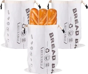 3pcs Reusable Bread Bags 17x12.6” Large Washable Waterproof Loaf Storage - Picture 1 of 6
