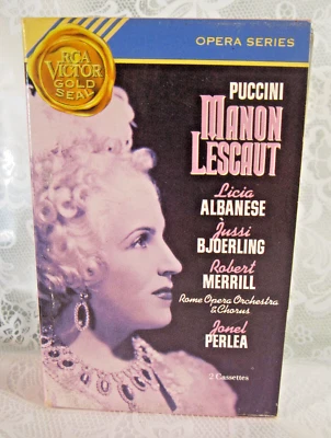 Set of 2 New TAPE CASSETTES Puccini MANON LESCAUT L. Albanese, J. Bjoerling,... - Image 1 of 4