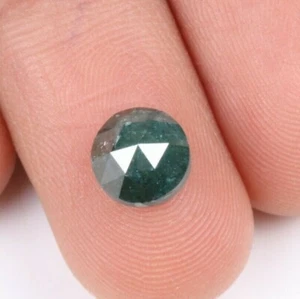 Diamante suelto de corte rosa redondo de lujo de 2,12 quilates, diamante azul natural parte posterior plana P53 - Imagen 1 de 8