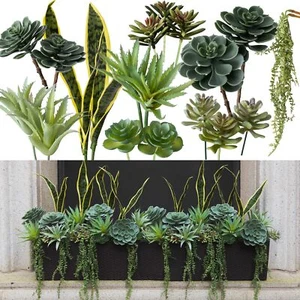 21 Bunches Fake Plants Outdoor Fake Bushes UV Resistant Artificial Flowers Gr... - Picture 1 of 9
