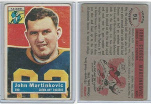 1956 Topps Football, #91 John Martinkovic, Green Bay Packers - Picture 1 of 1