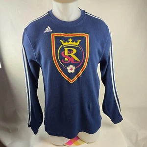 Real Salt Lake Shirt Mens Large Blue Adidas MLS Soccer Thermal Waffle Knit Logo - Picture 1 of 8