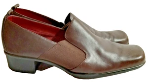 Aerosoles Women's Size 10M Slip On Casual Brown Leather Block Heel - Picture 1 of 10