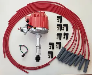 CADILLAC 1968-74 472 500 RED HEI DISTRIBUTOR + 8.5mm UNIVERSAL Spark Plug Wires - Picture 1 of 2