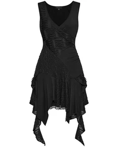 Punk Rave Daily Life Apocalyptic Gotico Giuntato Rotto Maglia Patchwork Abito - Picture 1 of 13