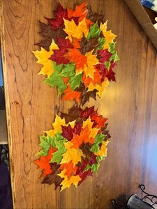 Set of 2 Kohls Multicolored Leaves Autumn Fall Round Placemats 15” - Picture 1 of 7