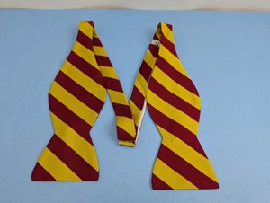 Bo Ties Unlimited 100% Seide Vintage Fliege rot gelb gestreift - Bild 1 von 8