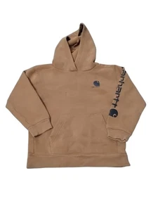 Carhartt Boys Carhartt Brown Hoodie Youth Size 7 Kids Hooded Sweatshirt - Picture 1 of 5