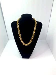 Anne Klein Statement Gold-Tone Chain Necklace 25” Bold Chunky Link Vintage Look - Picture 1 of 21