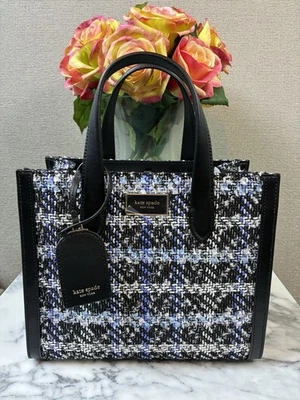 NWT Kate Spade Plaid Tweed Tinsel Small Manhattan Bag  - Retail $398 - Image 1 of 4