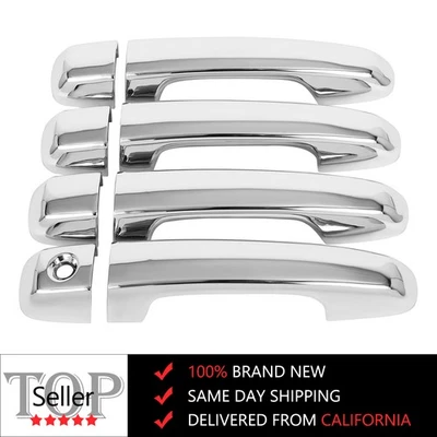 Cubierta de manija de puerta delantera trasera izquierda derecha cromada para Toyota 4Runner 2010-2019 Foto 1 de 4