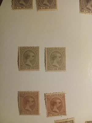 1890 -97 PHILIPPINES FILIPINAS ALFONSO XIII 2 4/8C. SC#150 MLH OG - Image 1 of 4