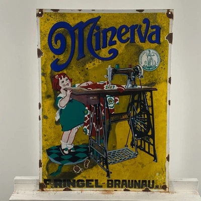 Minerva Enamel Sign - 51x37cm (20.1x14.6") - Retro Collector Interior Decoration - Image 1 of 4